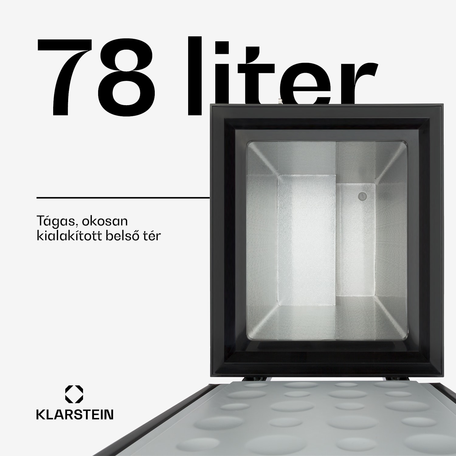 Iceblokk 80, fagyasztódoboz, szabadon álló, 78 l, zárható, E energiahatékonysági osztály, fekete 
