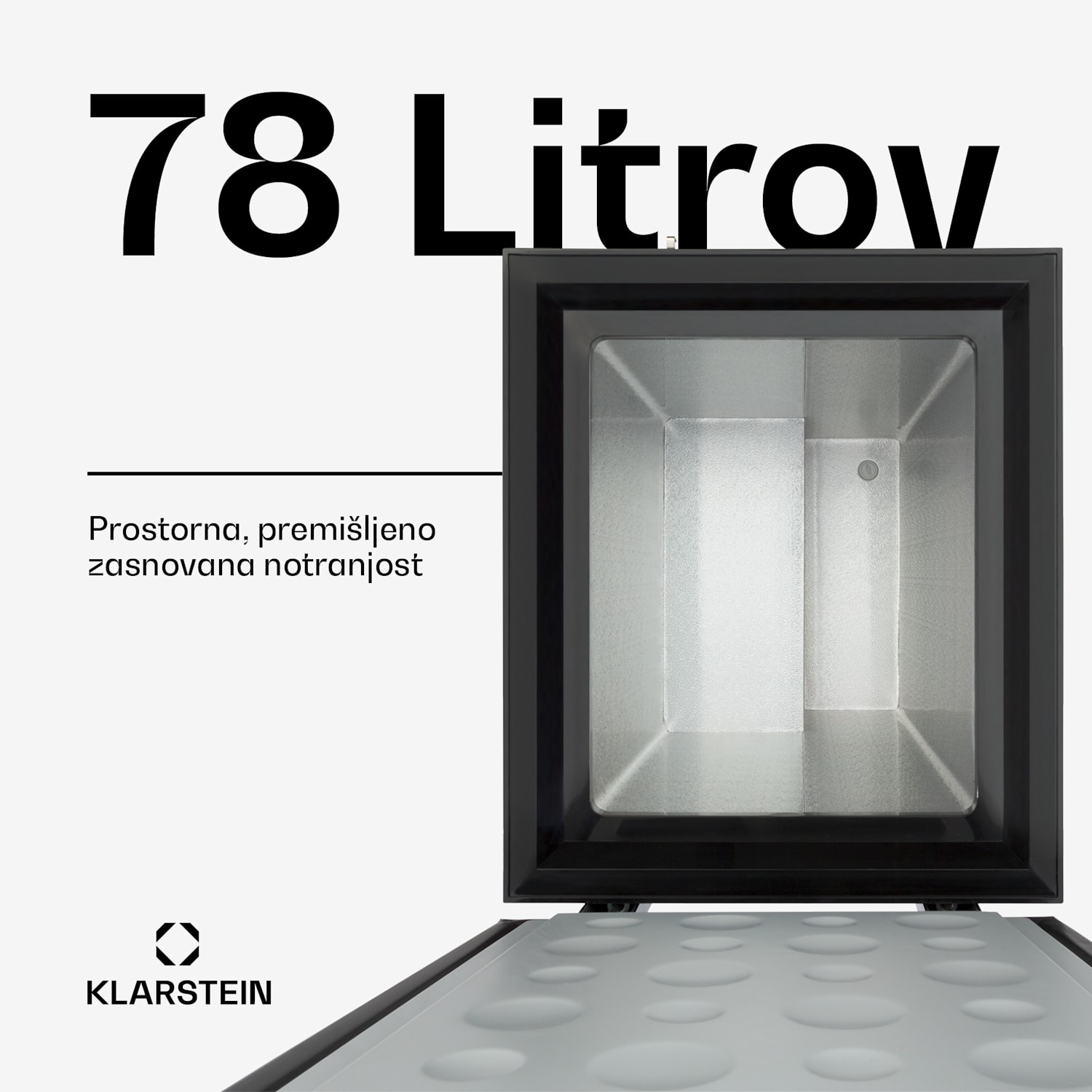 Iceblokk 80, zamrzovalnik, prostostoječi, 78 litrov, zaklepanje, energijski razred F, črna 