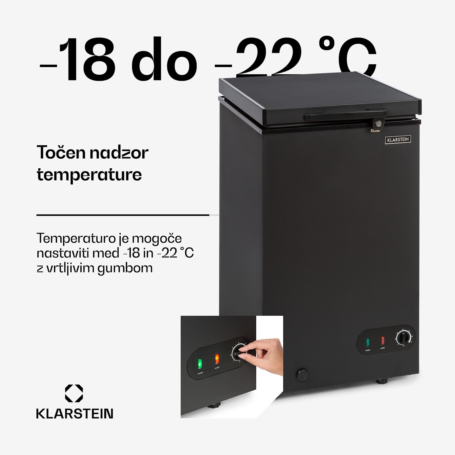 Iceblokk 80, zamrzovalnik, prostostoječi, 78 litrov, zaklepanje, energijski razred F, črna 