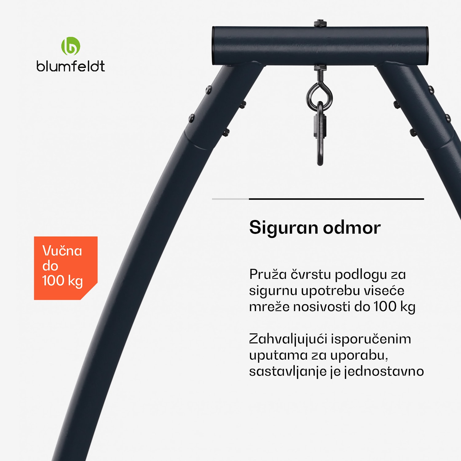 SwayStation Arch okvir viseće mreže, otporan na koroziju, otporan na vremenske uvjete, unutarnji/ vanjski prostor, do 100 Kg Arch