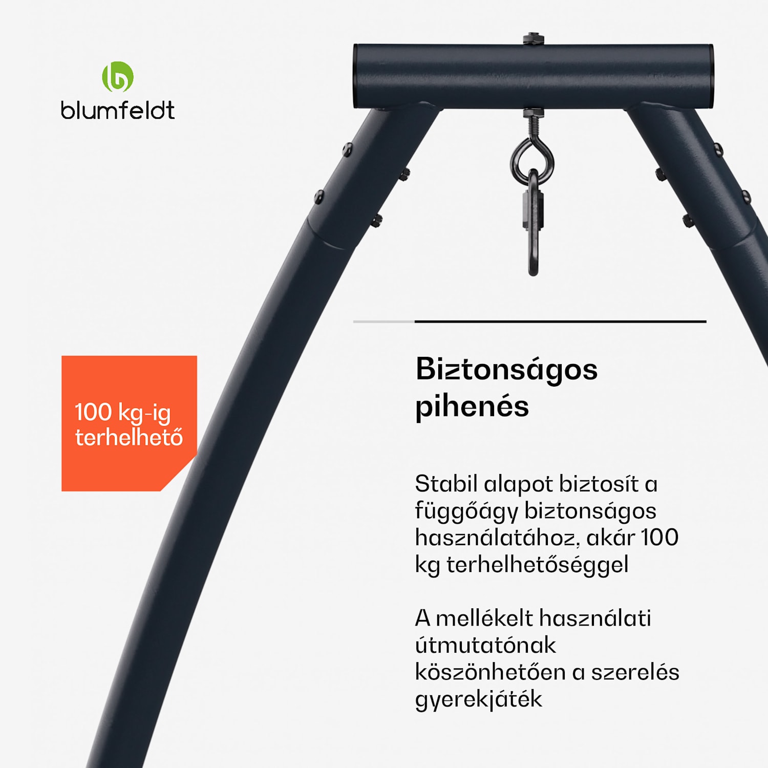 SwayStation Arch függőágy keret, korrózióálló, időjárásálló, beltéri/kültéri felhasználás, 100 Kg-ig Arch