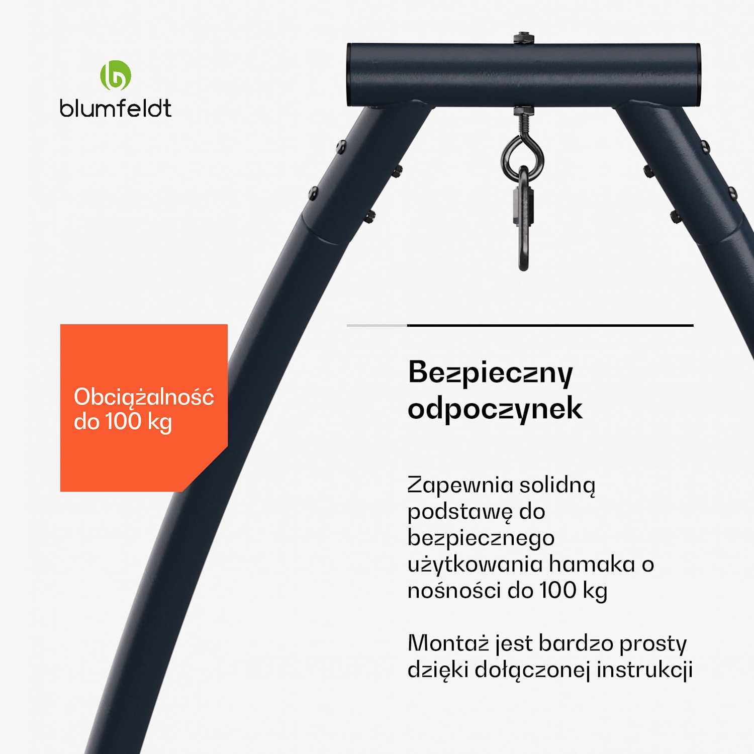 SwayStation Arch stelaż na hamak, odporny na korozję, odporny na warunki atmosferyczne, do użytku wewnątrz/na zewnątrz, do 100 Kg Arch