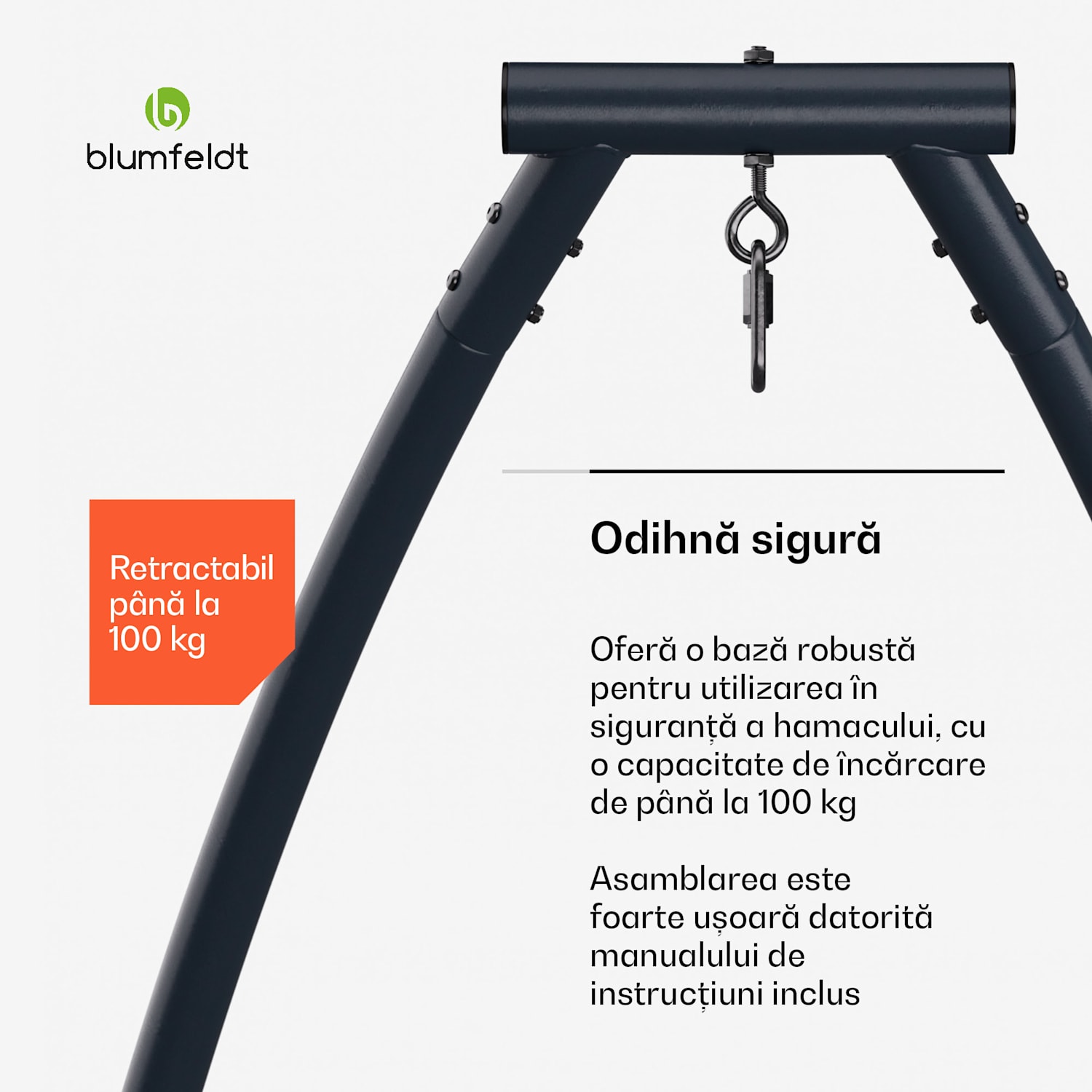 Cadru hamac SwayStation Arch| rezistent la coroziune, rezistent la intemperii, spațiu interior/exterior, până la 100 Kg Arch