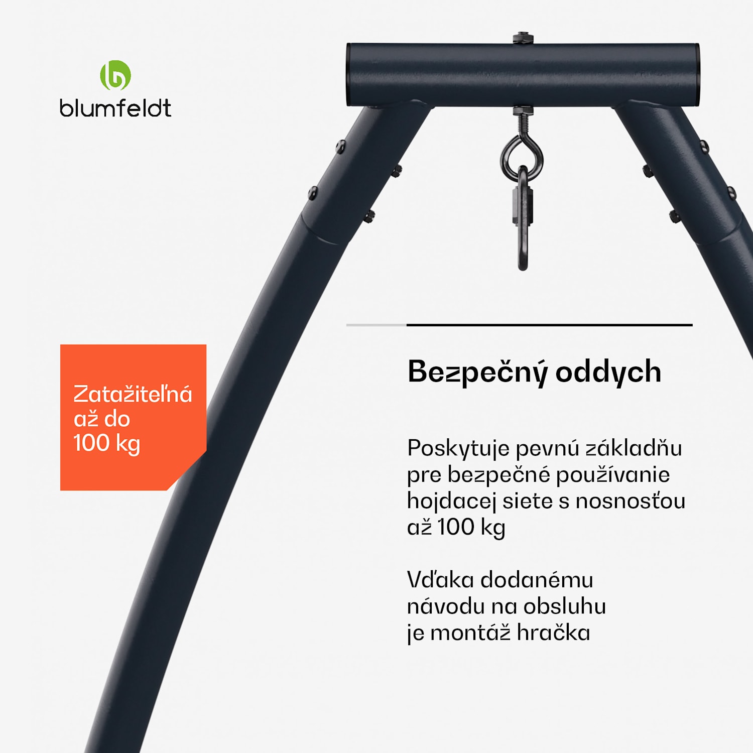 SwayStation Arch rám hojdacej siete, odolný proti korózii, odolný proti poveternostným vplyvom, vnútorný/ vonkajší priestor, do 100 Kg Arch