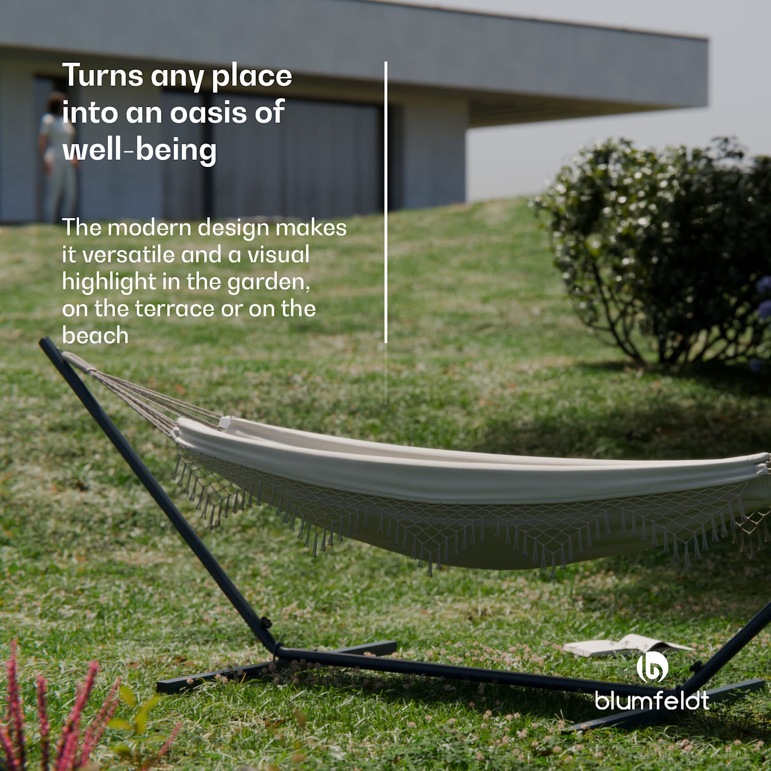 SwayStation Boho riippumatto | 320 x 116 cm | säänkestävä | ruosteenkestävä 320 cm | Kermanvärinen