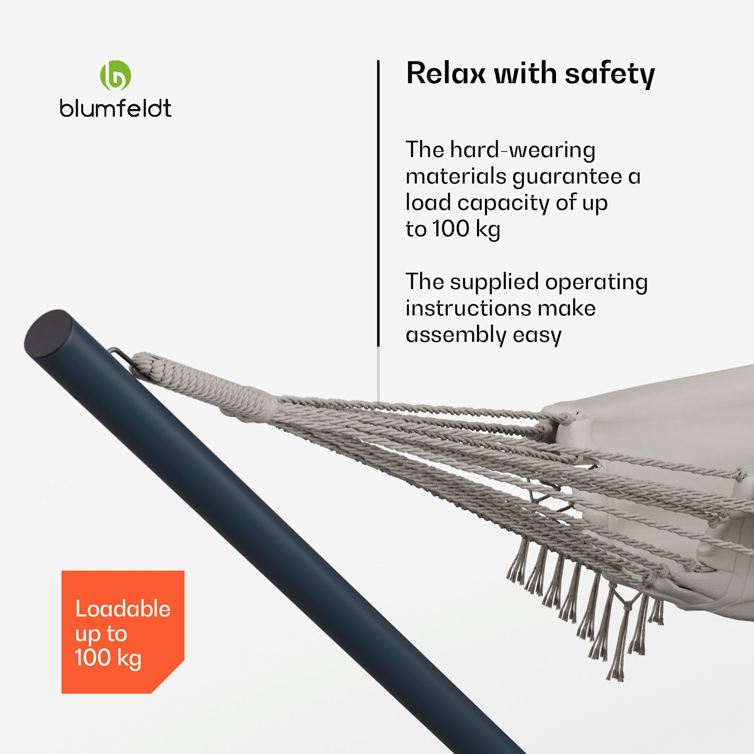 SwayStation Boho riippumatto | 320 x 116 cm | säänkestävä | ruosteenkestävä 320 cm | Kermanvärinen