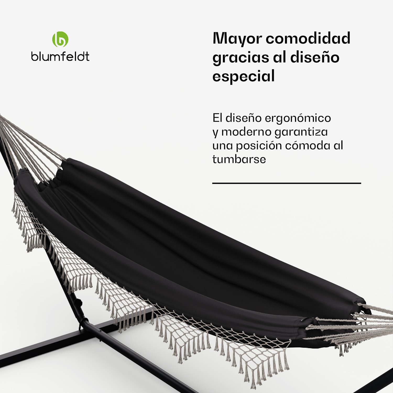 Hamaca SwayStation Boho | 320 x 116 cm | resistente a la intemperie | inoxidable 320 cm | Gris Oscuro