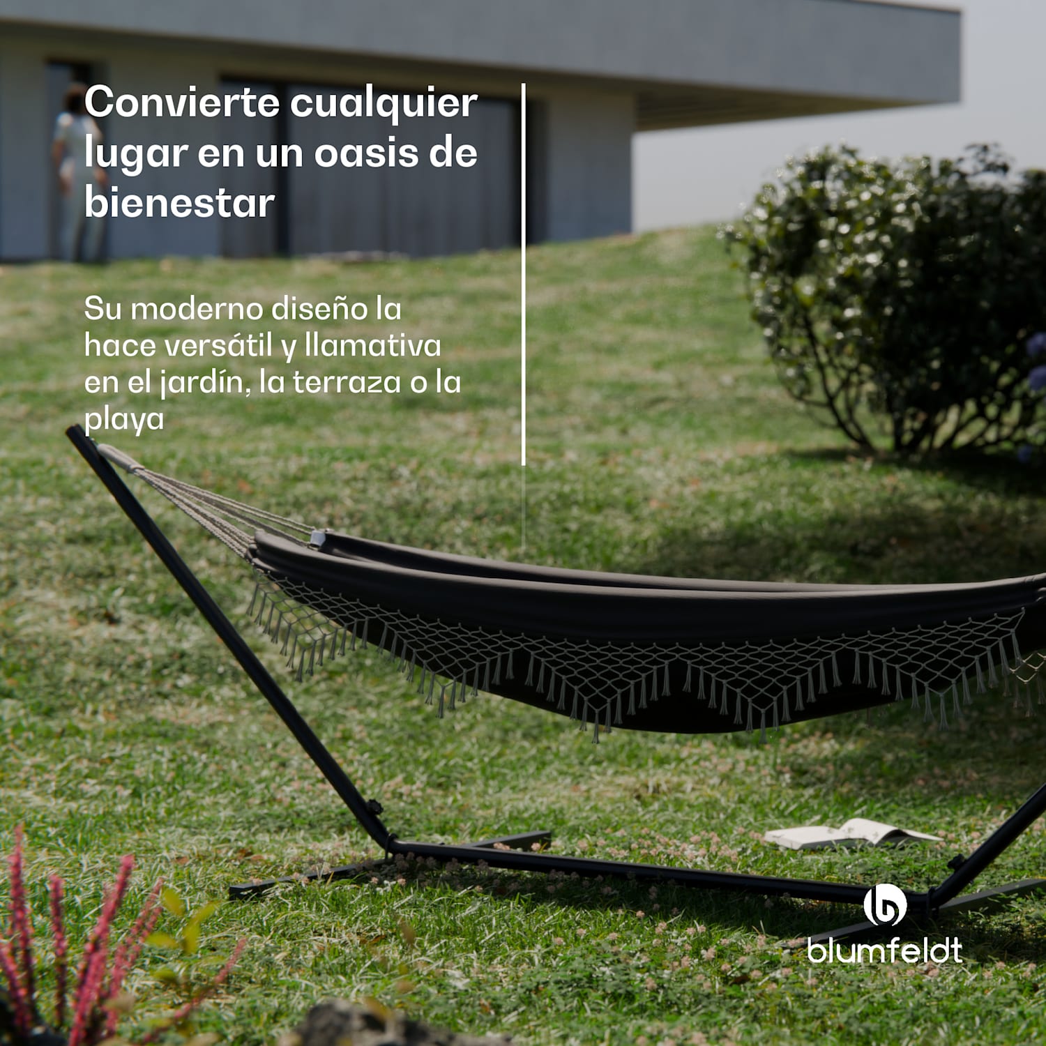 Hamaca SwayStation Boho | 320 x 116 cm | resistente a la intemperie | inoxidable 320 cm | Gris Oscuro