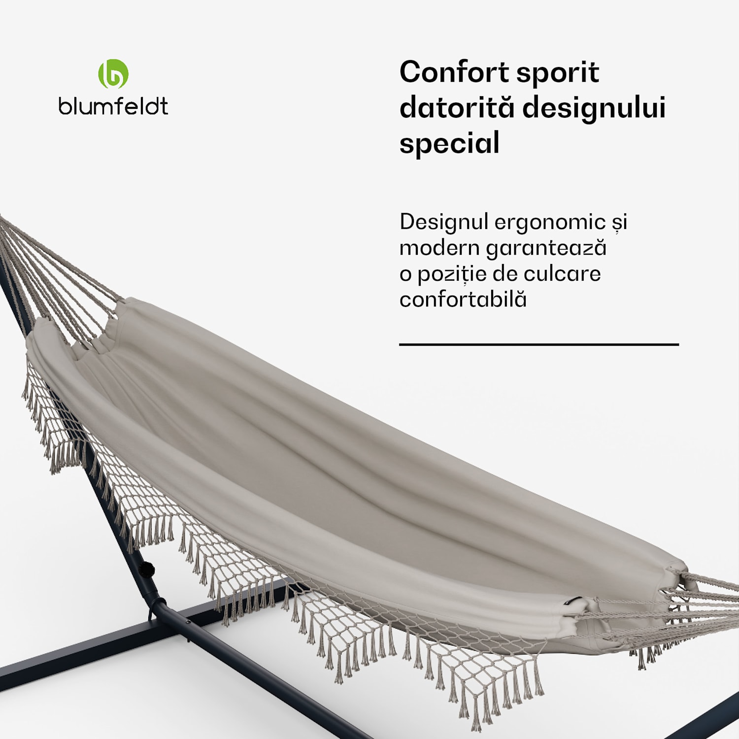 Hamac SwayStation Boho, 400 x 116 cm, rezistent la intemperii, rezistent la rugină 400 cm | Crem