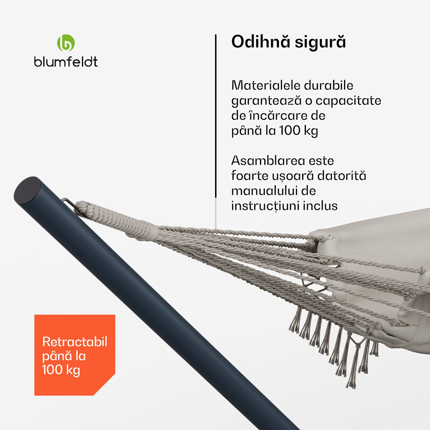 Hamac SwayStation Boho, 400 x 116 cm, rezistent la intemperii, rezistent la rugină 400 cm | Crem