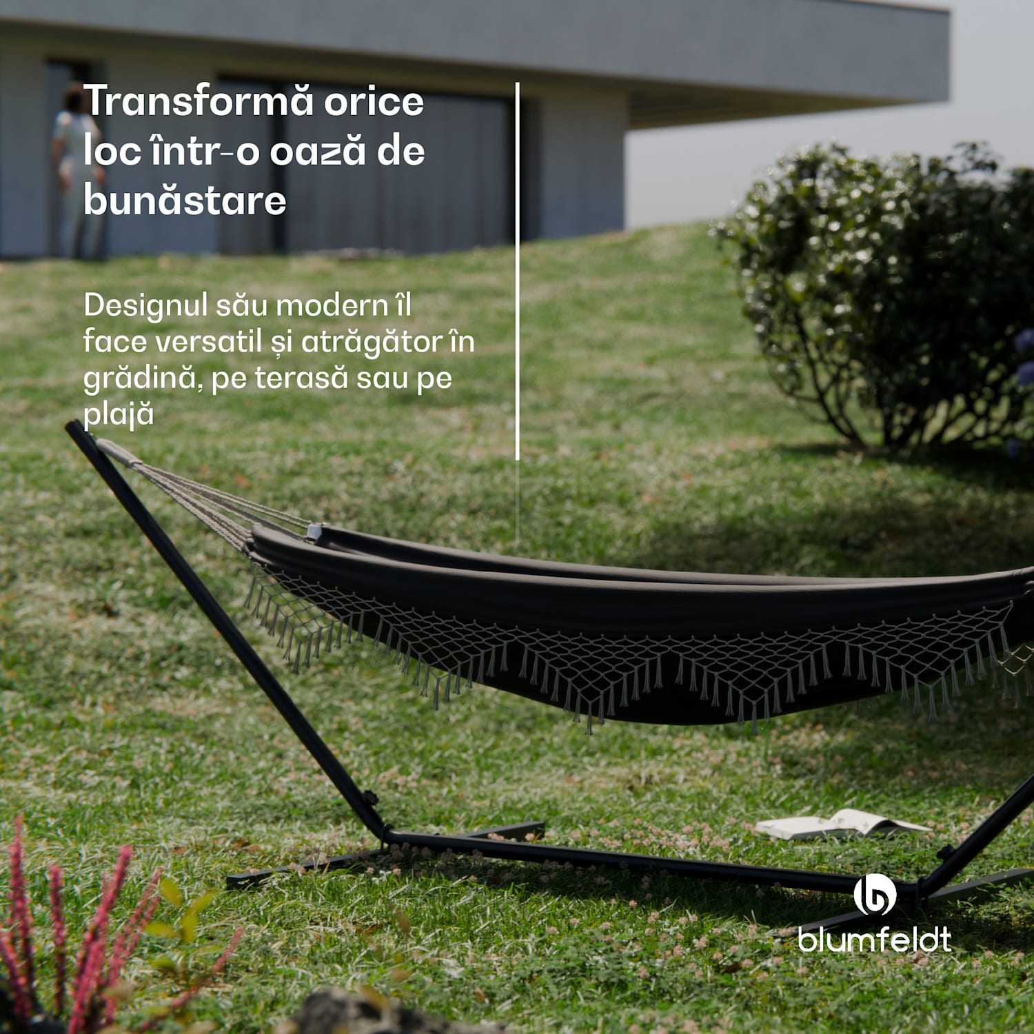 Hamac SwayStation Boho, 400 x 116 cm, rezistent la intemperii, rezistent la rugină 400 cm | Gri închis