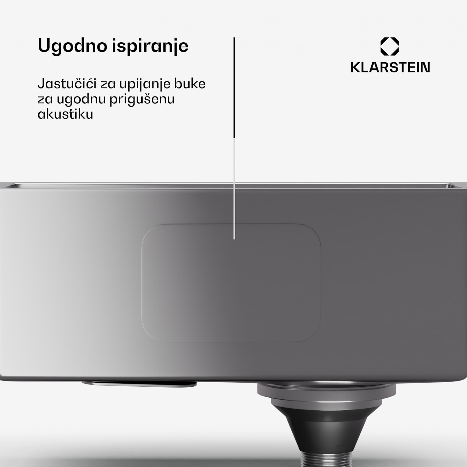 TitanSteel kuhinjski sudoper 45 x 23 cm (DxŠ) s površinom otpornom na hrđu, ogrebotine i toplinu 18 x 40 cm | Nehrđajući čelik