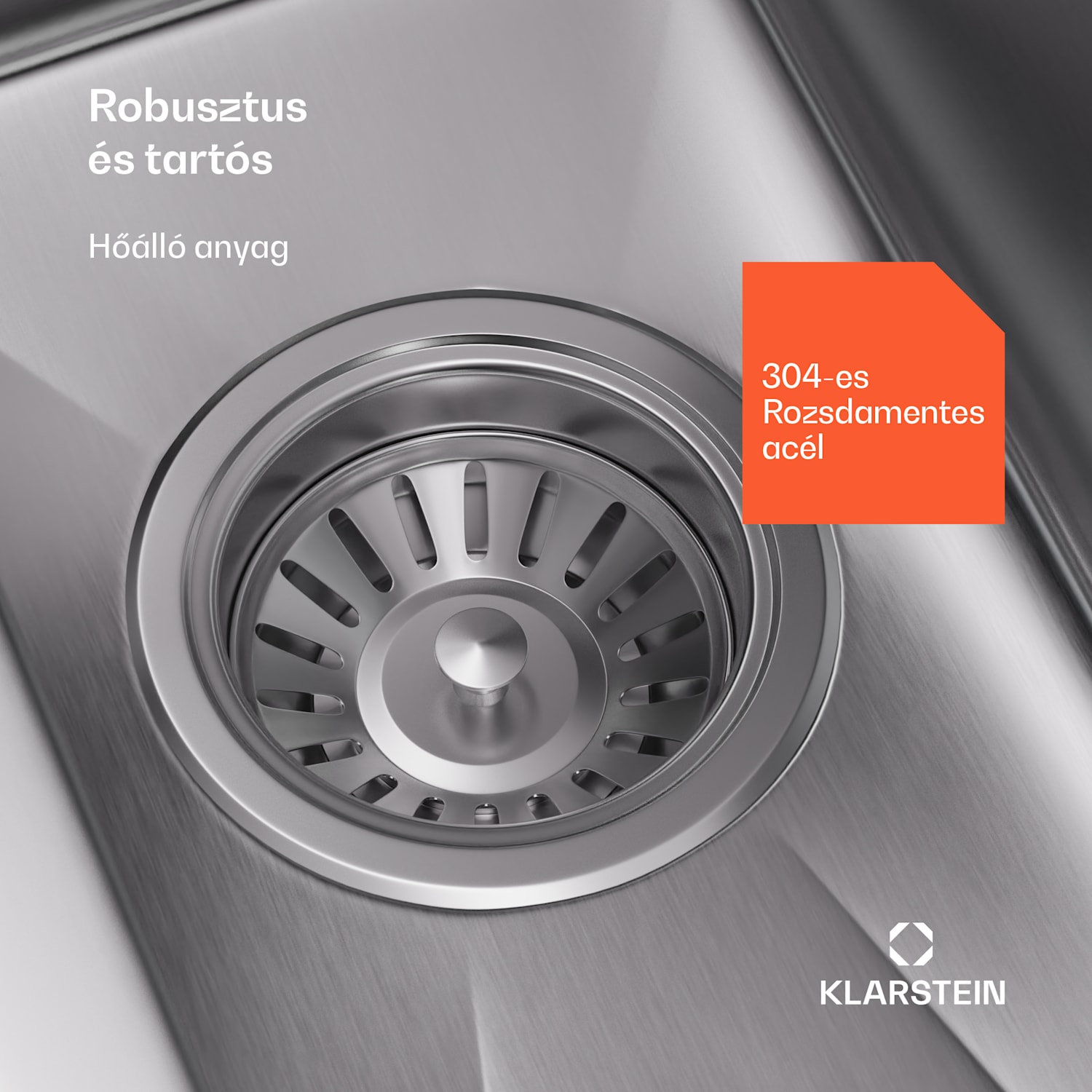 TitanSteel Konyhai mosogató 45 x 23 cm (H x Sz) rozsda-, karc-, és hőálló felülettel 18 x 40 cm | Rozsdamentes acél