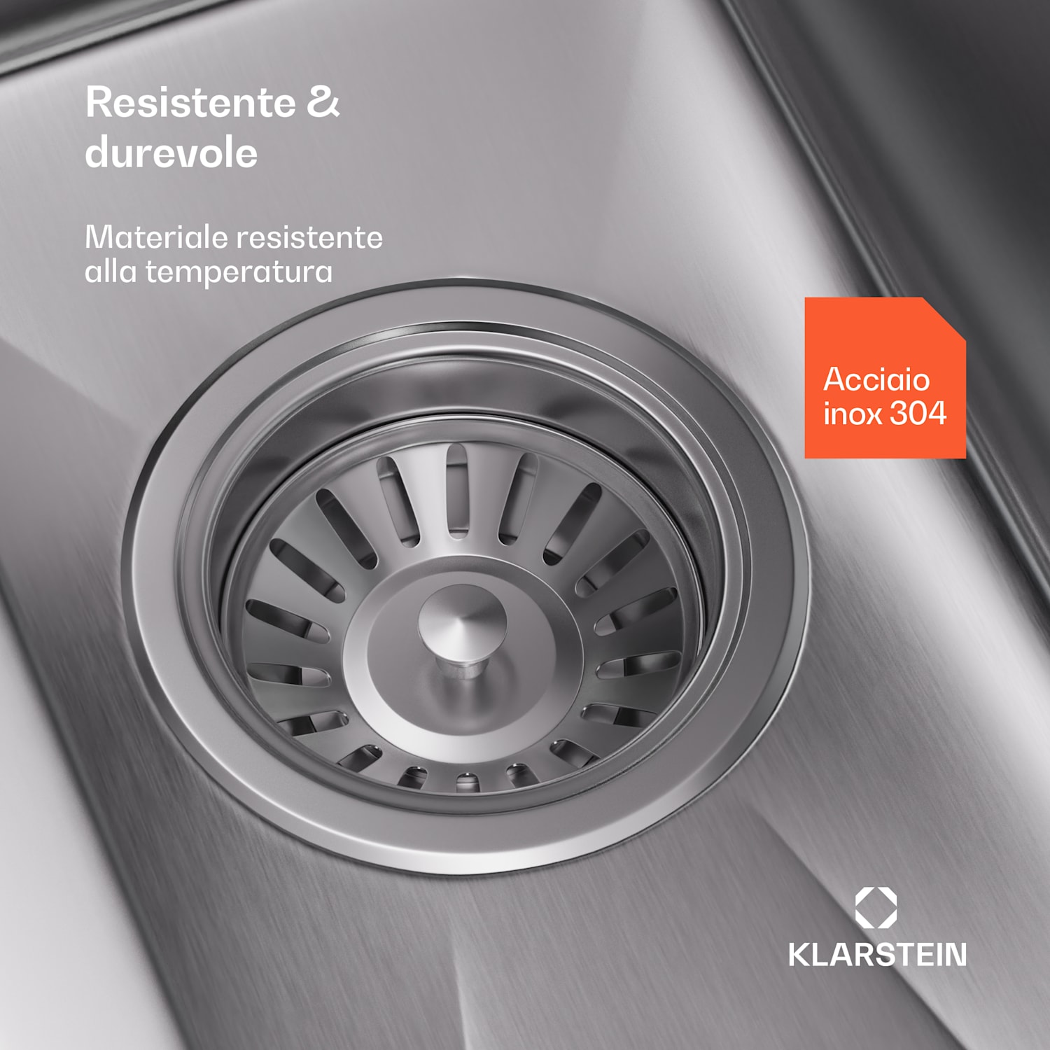 TitanSteel - Lavello da cucina da 45 x 23 cm (Lung.xLarg.) in acciaio inox con superficie antigraffio e resistente al calore 18 x 40 cm | Acciaio inox