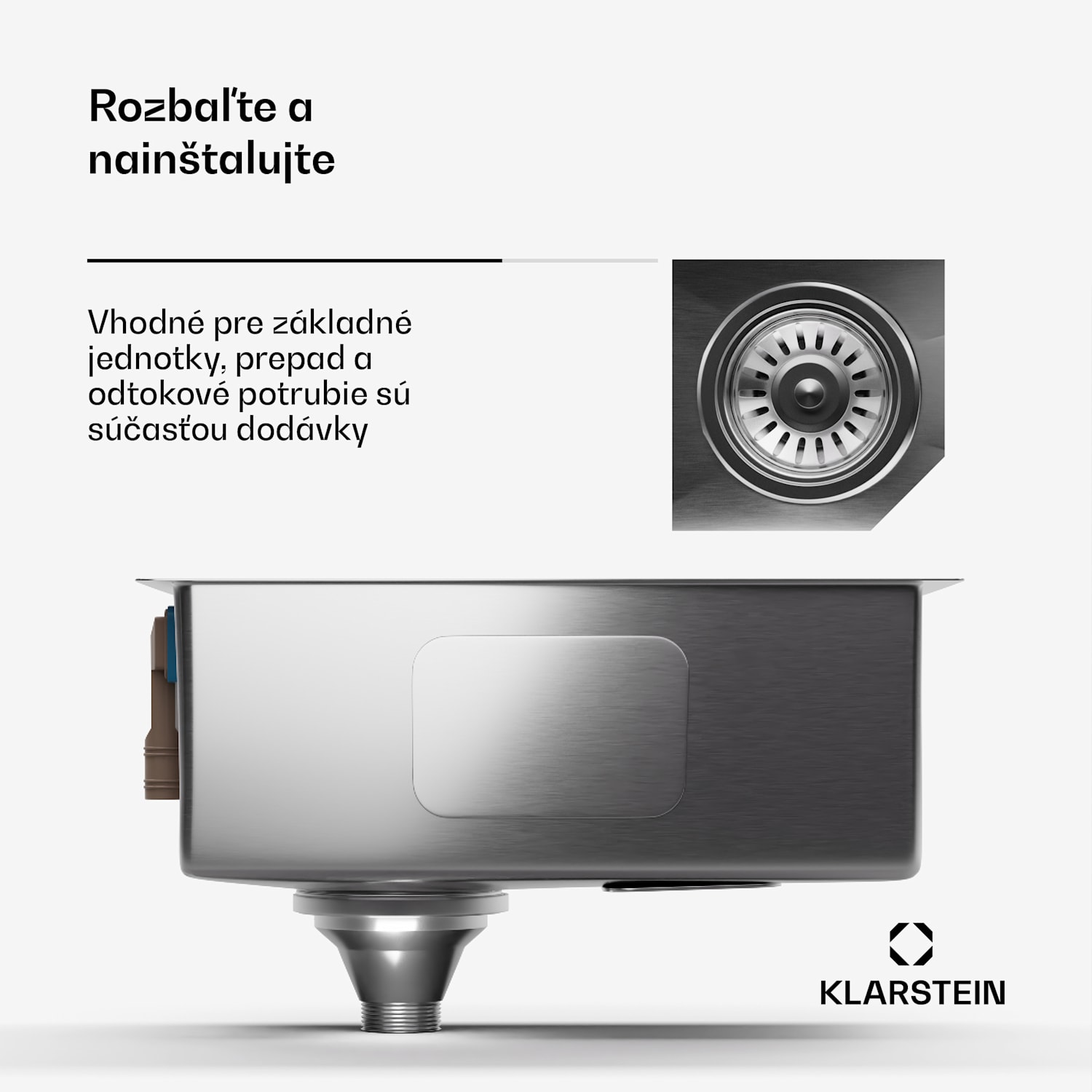 TitanSteel Kuchynský drez 45 x 23 cm (DxŠ) s povrchom odolný voči hrdzi, poškriabaniu a teplu 18 x 40 cm | Nehrdzavejúca oceľ