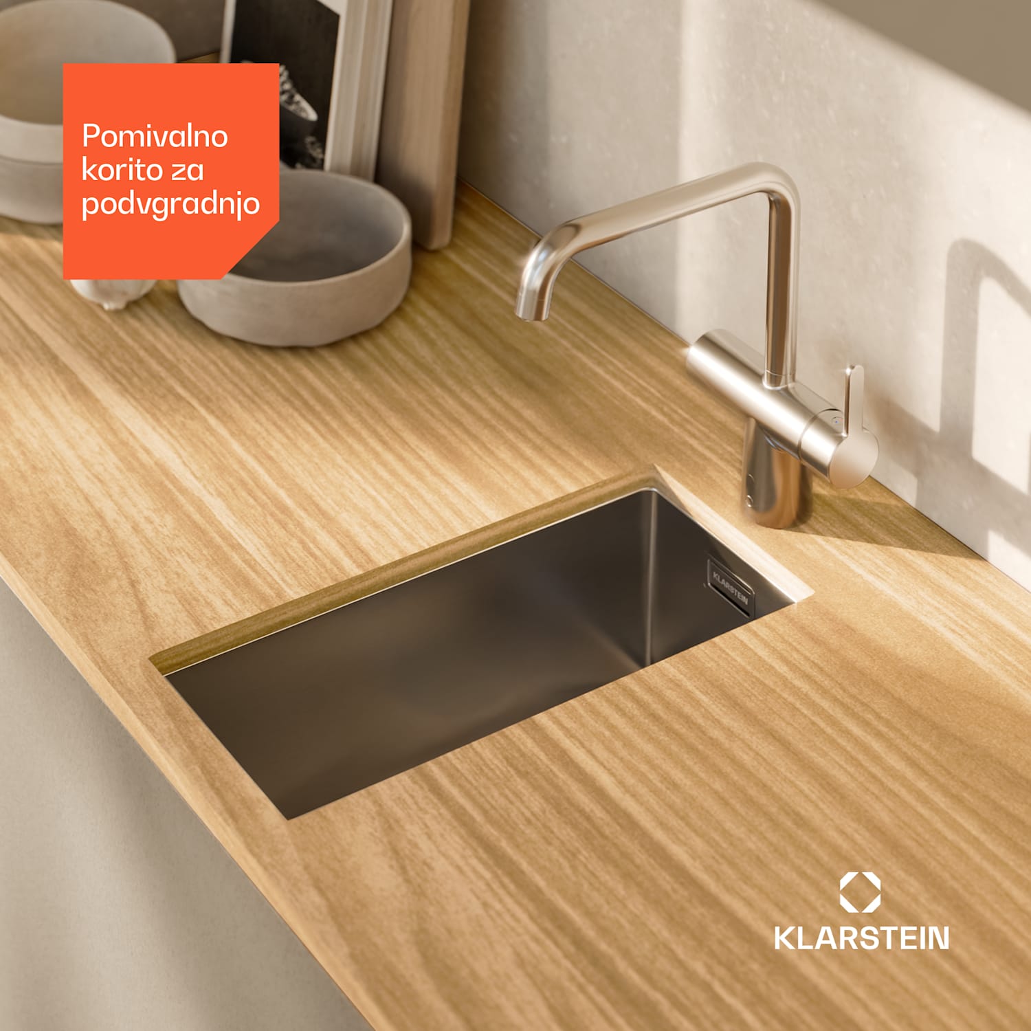 TitanSteel Kuhinjsko korito 45 x 23 cm (DxŠ) s površino, odporno proti rji, praskam in vročini 18 x 40 cm | Nerjaveče jeklo