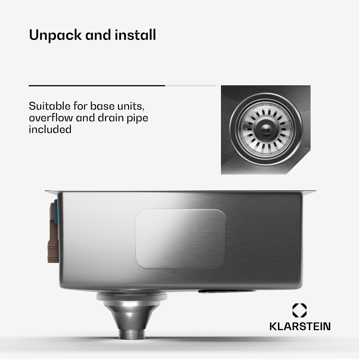 O lava-loiças TitanSteel com 45 x 23 cm (CxL) é de aço inoxidável com uma superfície resistente a riscos e ao calor 18 x 40 cm | Aço Inoxidável