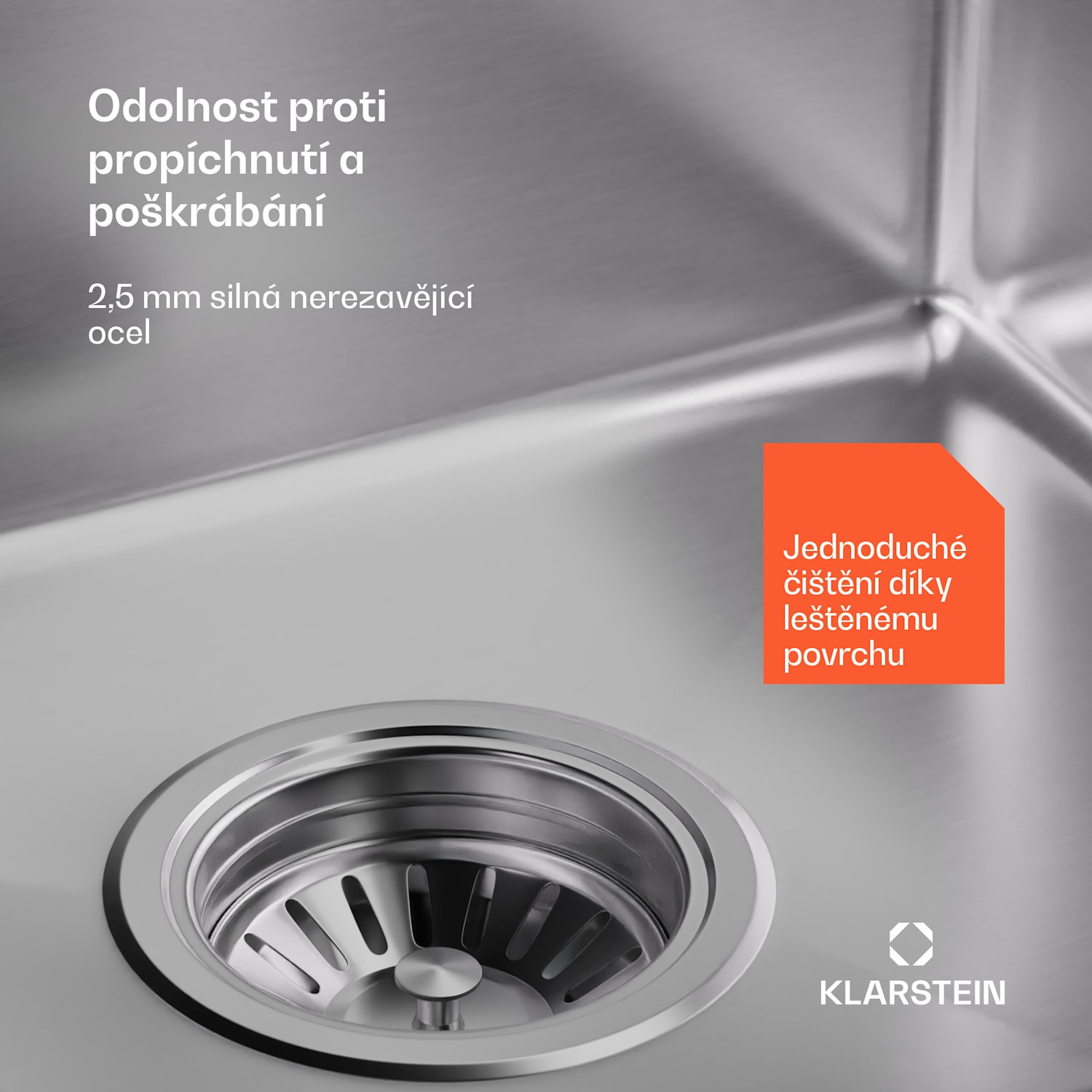 TitanSteel Kuchyňský dřez 45 x 39 cm (DxŠ) s povrchem odolný vůči rzi, poškrábání a teplu 34 x 40 cm | Nerezová ocel