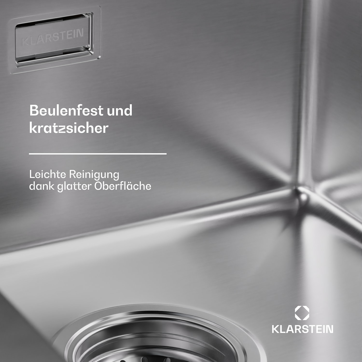 Évier de cuisine TitanSteel de 45 x 39 cm (Lxl) en acier inoxydable avec surface résistante aux rayures et à la chaleur 34 x 40 cm | Acier Inoxydable