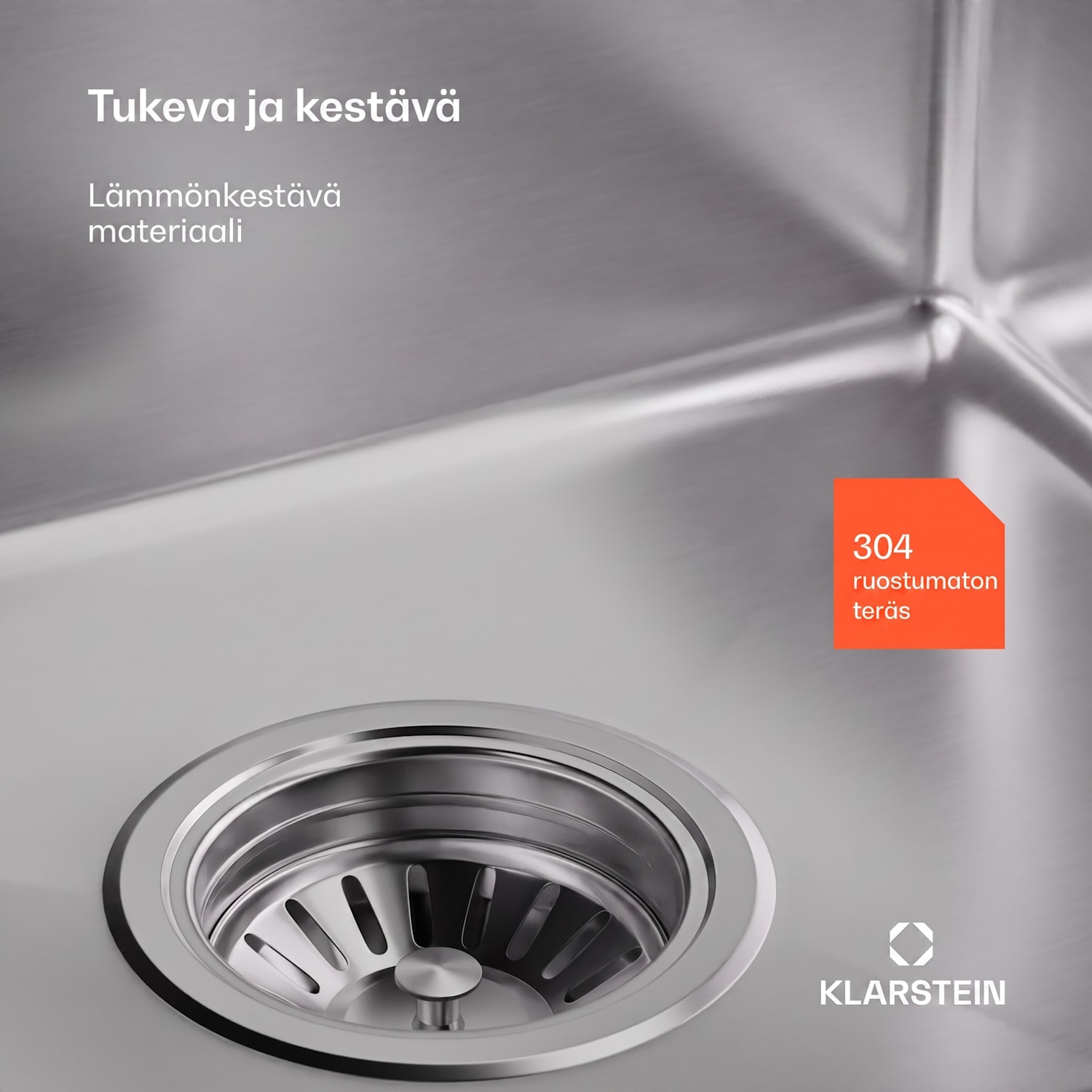 TitanSteel-tiskiallas, jonka mitat ovat 45 x 39 cm (pituus x leveys), ruostumaton naarmuuntumaton ja kuumuutta kestävä pinta 34 x 40 cm | Ruostumaton Teräs