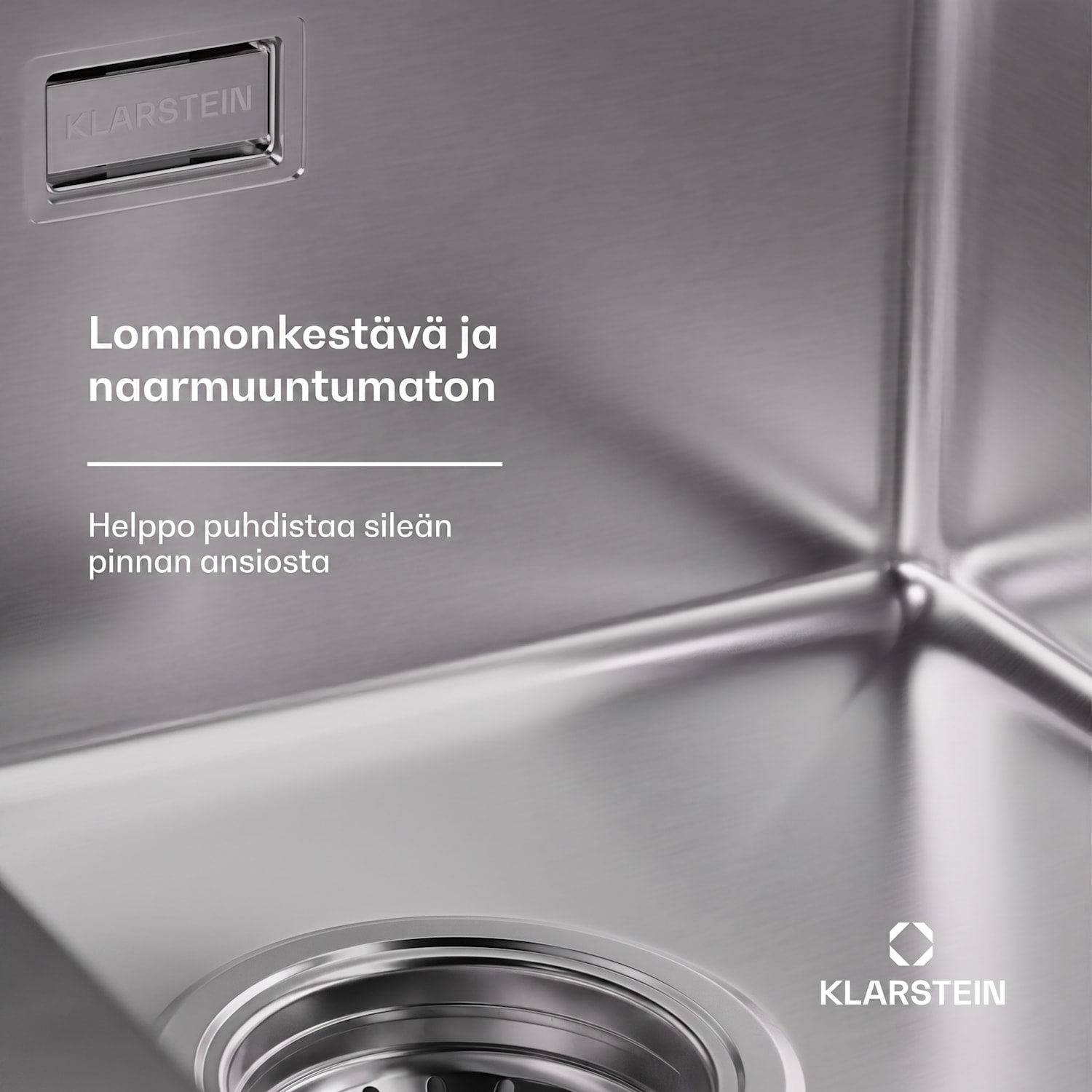 TitanSteel-tiskiallas, jonka mitat ovat 45 x 39 cm (pituus x leveys), ruostumaton naarmuuntumaton ja kuumuutta kestävä pinta 34 x 40 cm | Ruostumaton Teräs