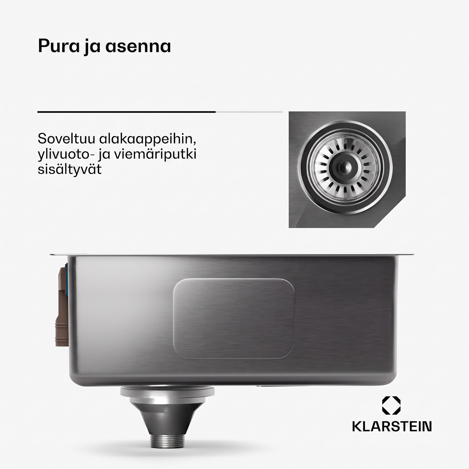 TitanSteel-tiskiallas, jonka mitat ovat 45 x 39 cm (pituus x leveys), ruostumaton naarmuuntumaton ja kuumuutta kestävä pinta 34 x 40 cm | Ruostumaton Teräs