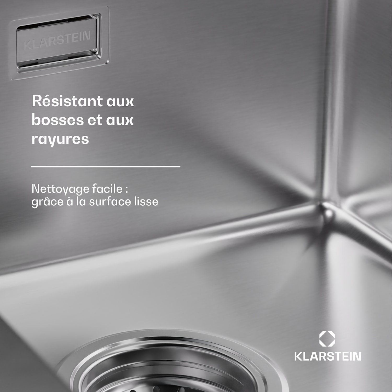 TitanSteel gootsteen van 45 x 39cm (LxB) roestvrij, krasvast en hittebestendig oppervlak 34 x 40 cm | Roestvrij Staal