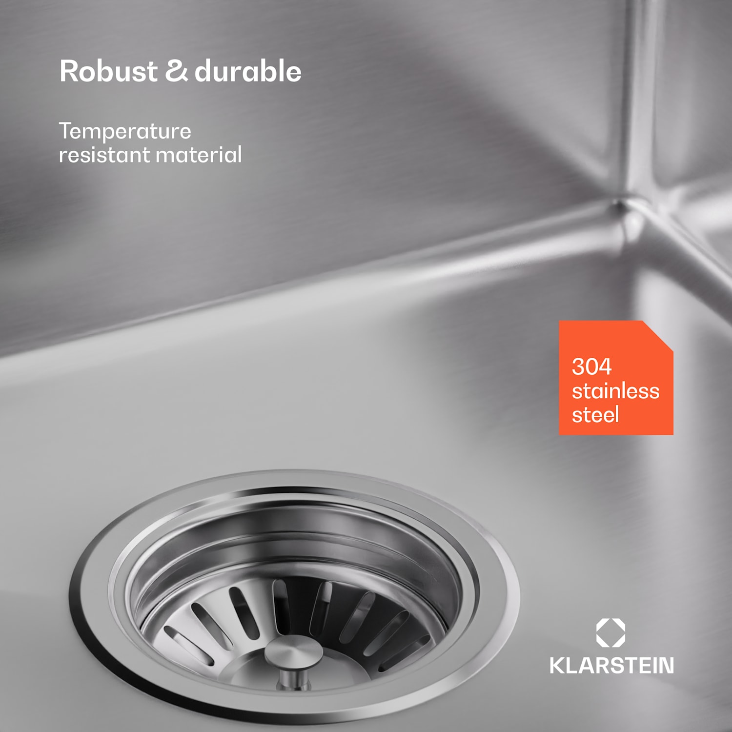 O lava-loiças TitanSteel com 45 x 39 cm (CxL) é de aço inoxidável com uma superfície resistente a riscos e ao calor 34 x 40 cm | Aço Inoxidável