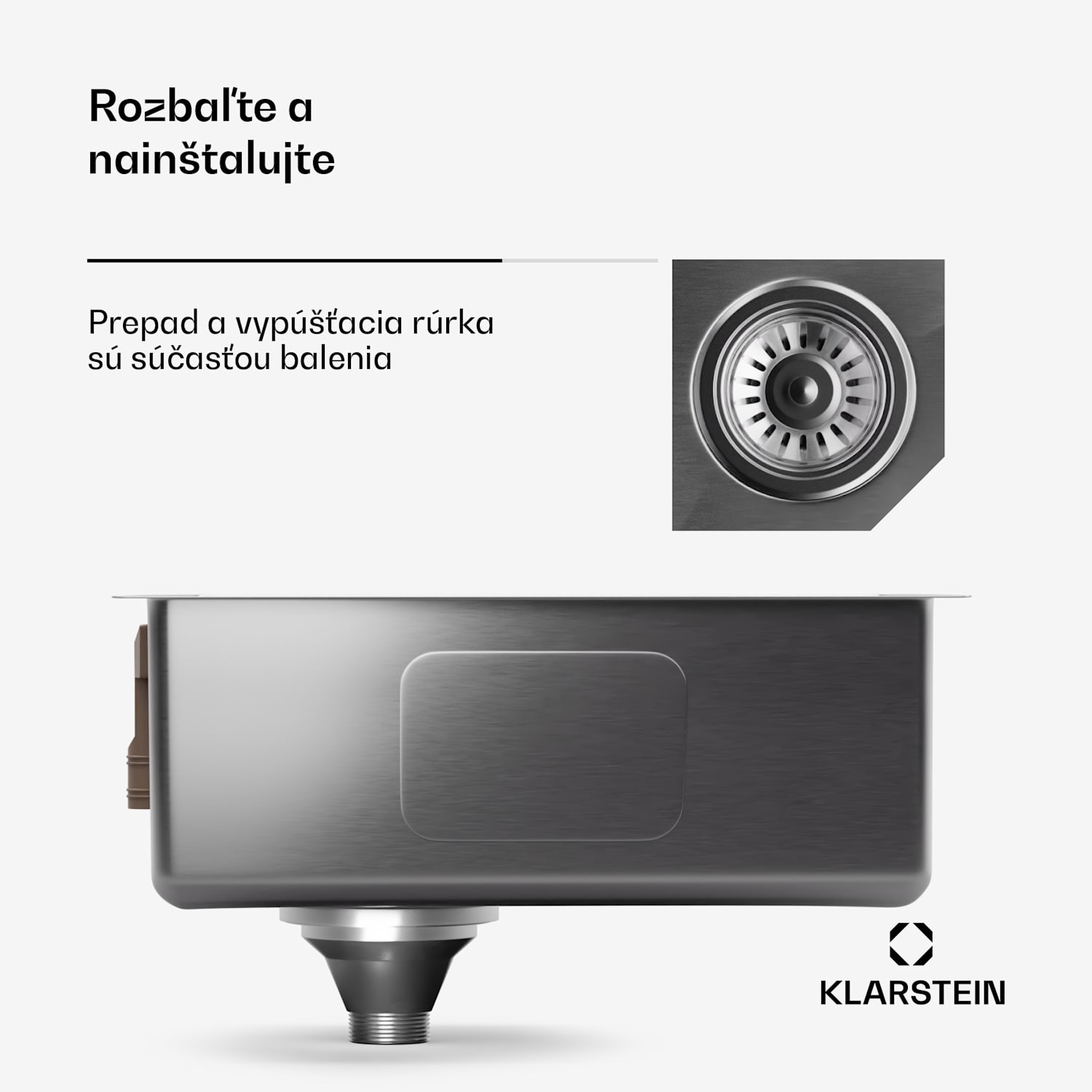 TitanSteel Kuchynský drez 45 x 45 cm (DxŠ) s povrchom odolný voči hrdzi, poškriabaniu a teplu 40 x 40 cm | Nehrdzavejúca oceľ