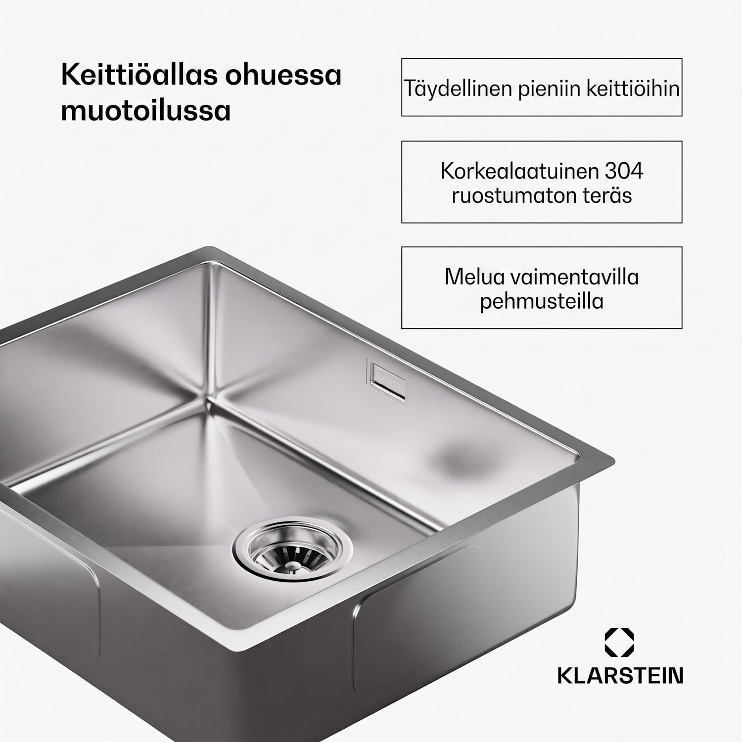 TitanSteel-tiskiallas, jonka mitat ovat 45 x 55 cm (pituus x leveys), valmistettu ruostumattomasta teräksestä, naarmuuntumaton ja kuumuutta kestävä pinta 50 x 40 cm | Ruostumaton Teräs