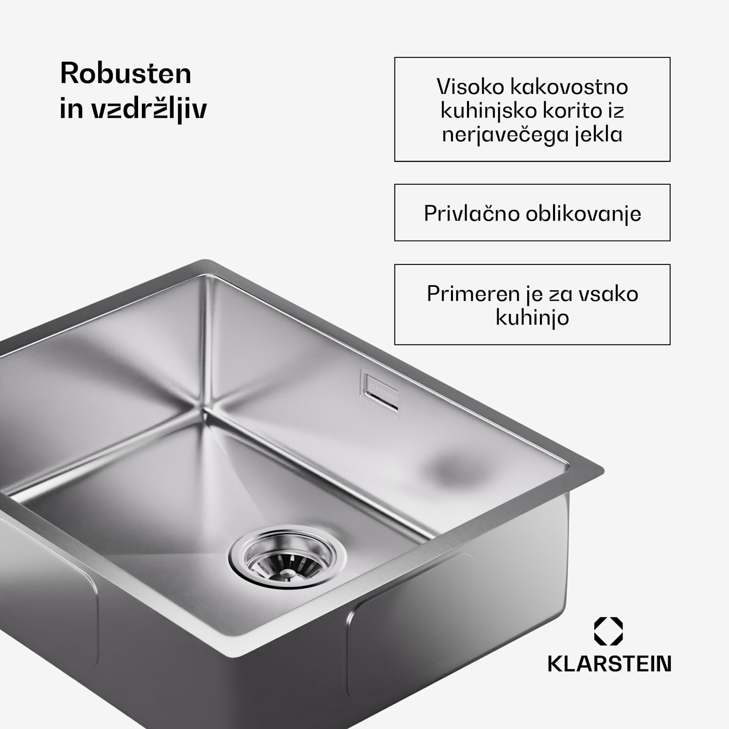 TitanSteel Kuhinjsko korito 45 x 55 cm (DxŠ) s površino, odporno proti rji, praskam in vročini 