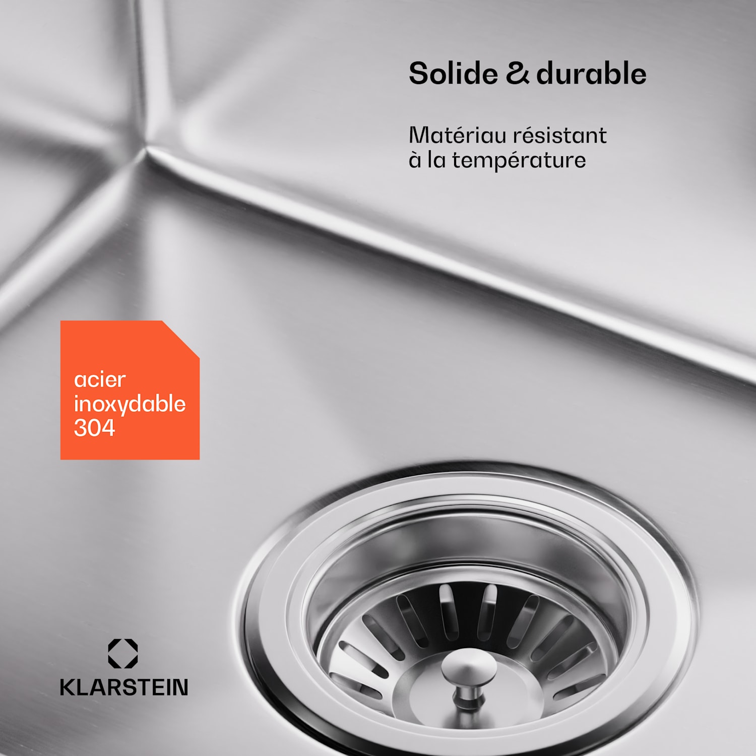 TitanSteel gootsteen met afdruipvlak | 79 x 44 cm | roestvrij | krasvast | hittebestendig 