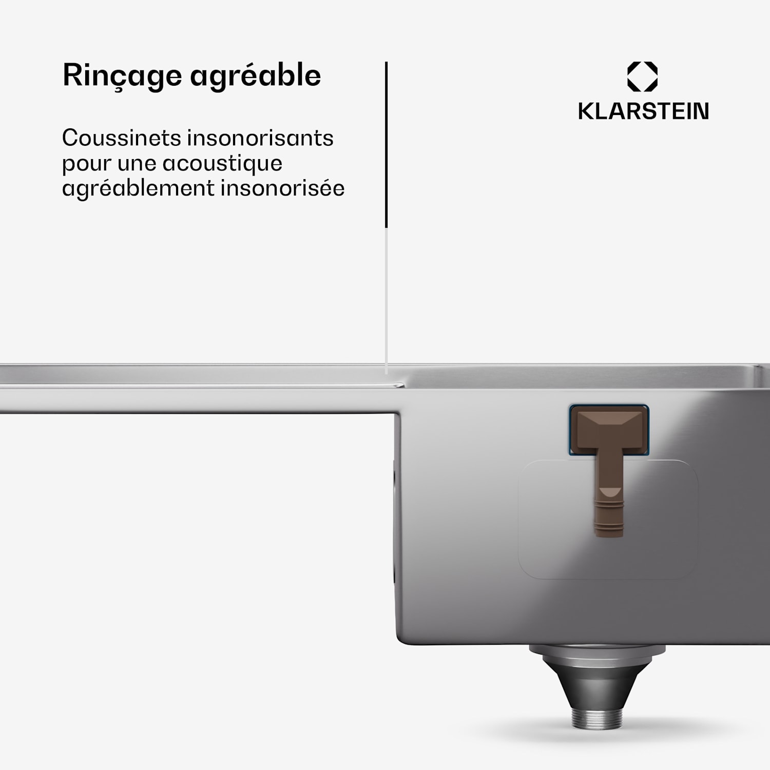 TitanSteel gootsteen met afdruipvlak | 79 x 44 cm | roestvrij | krasvast | hittebestendig 