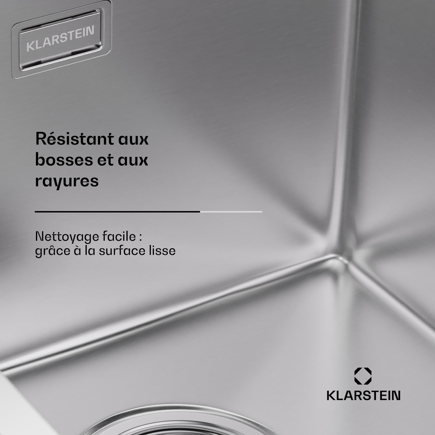 TitanSteel gootsteen met afdruipvlak | 79 x 44 cm | roestvrij | krasvast | hittebestendig 