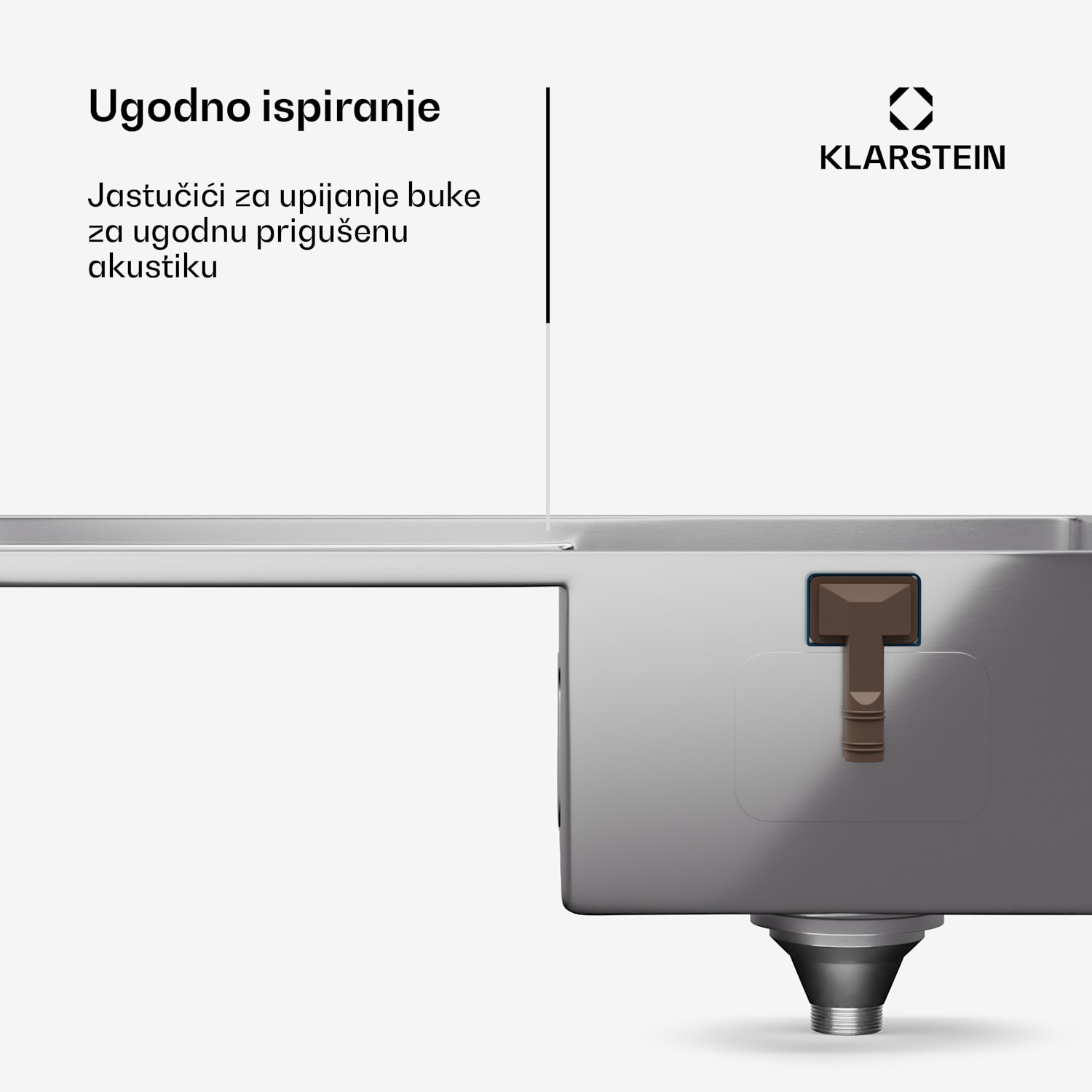 TitanSteel kuhinjski sudoper s ocjedom, 79 x 44 cm, nehrđajući čelik, otporan na ogrebotine, otporan na toplinu 