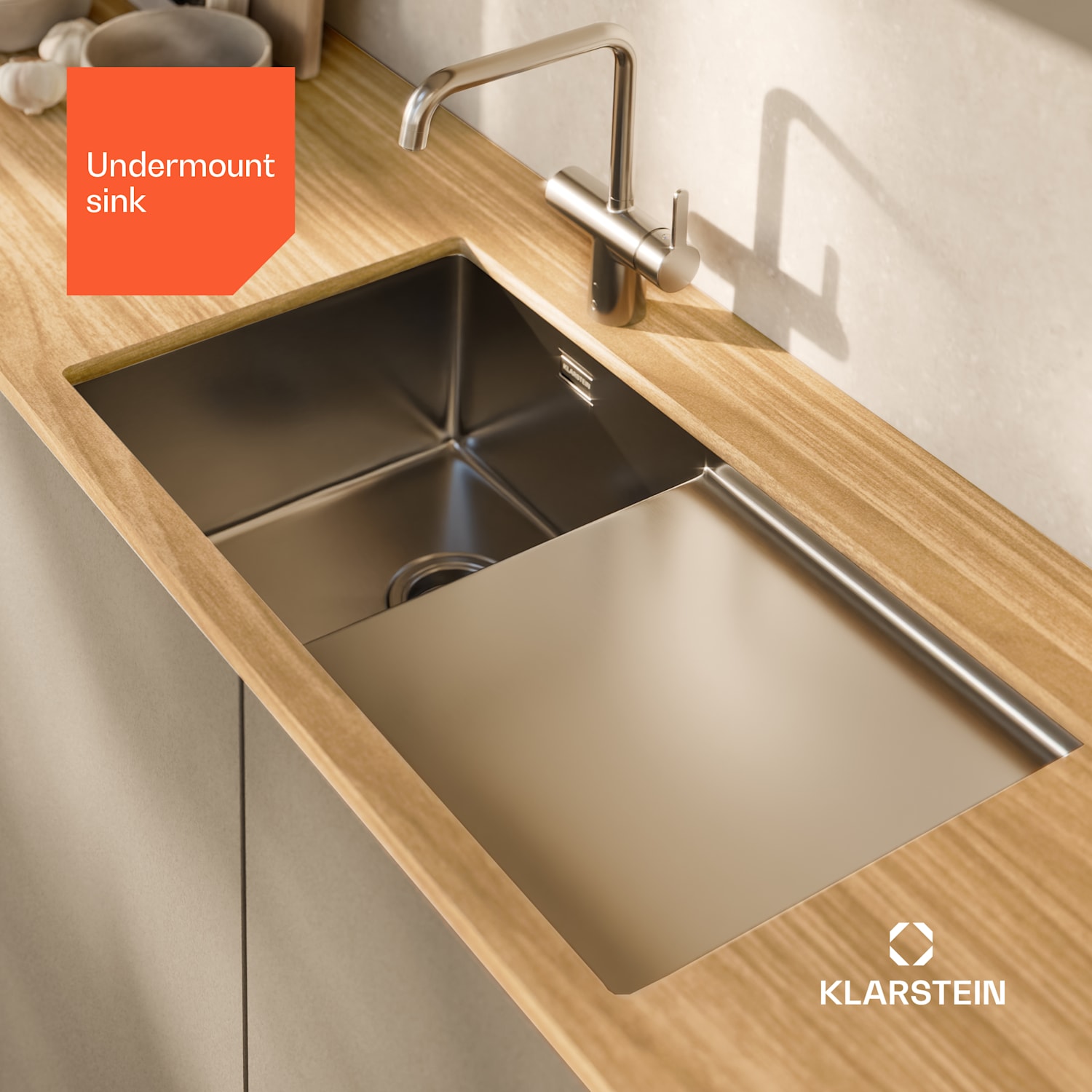 Lava-loiças TitanSteel com escorredor | 79 x 44 cm | inoxidável | resistente ao calor 