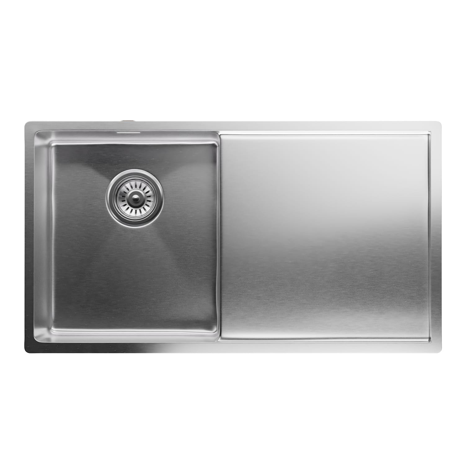 TitanSteel zlewozmywak kuchenny z ociekaczem, 79 x 44 cm, nierdzewny, odporny na zarysowania, żaroodporny 35 x 40 cm | Stal nierdzewna