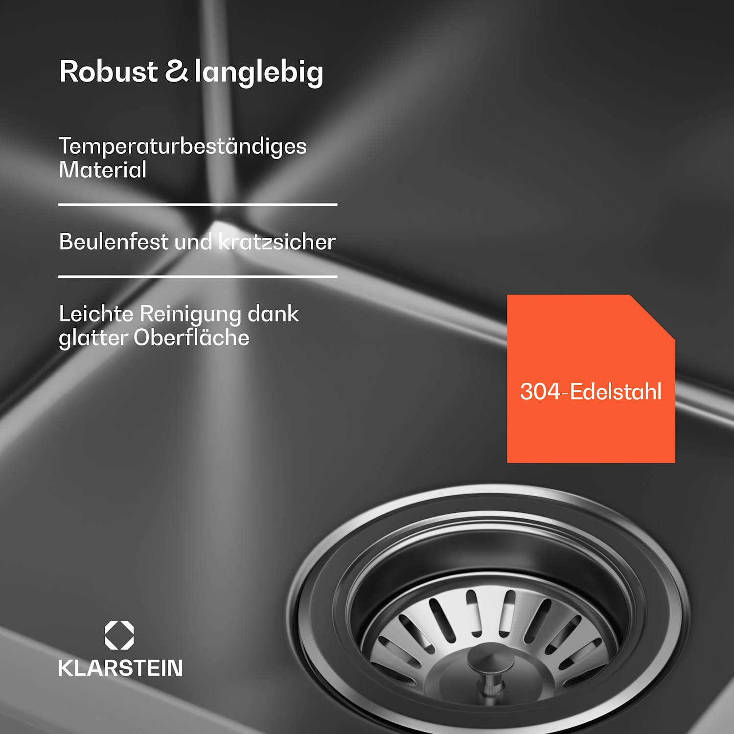 TitanSteel Küchenspüle mit Abtropffläche | 79 x 44 cm | rostfrei | kratzfest | hitzebeständig 35 x 40 cm | Anthrazit