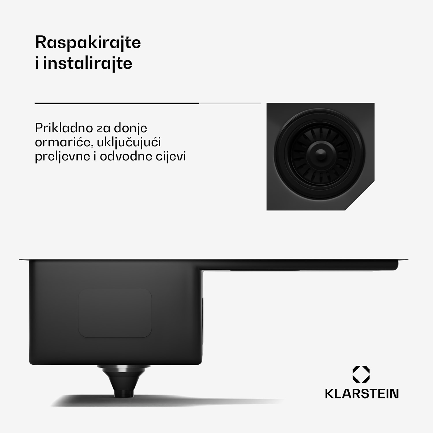 TitanSteel kuhinjski sudoper s ocjedom, 79 x 44 cm, nehrđajući čelik, otporan na ogrebotine, otporan na toplinu 