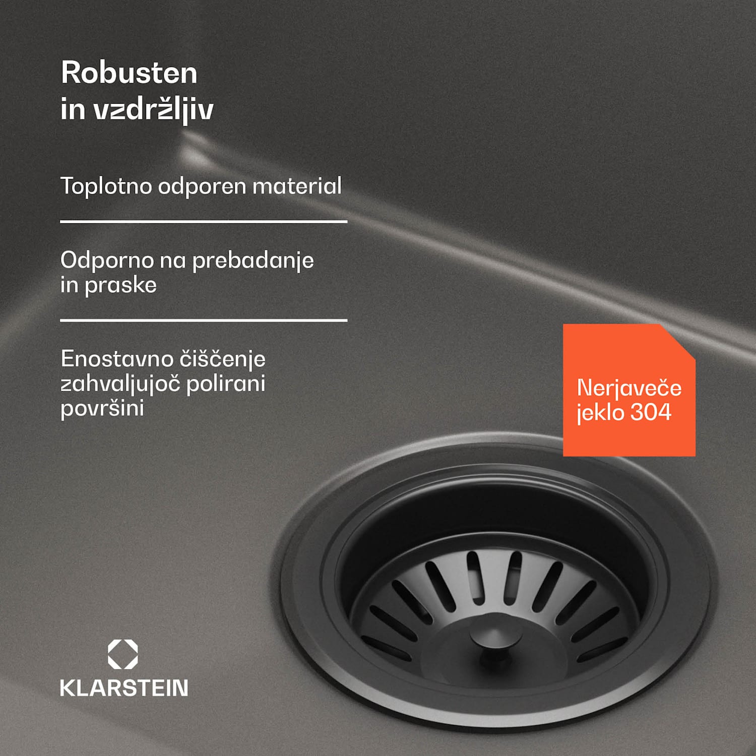 TitanSteel kuhinjsko korito z odcejalnikom, 79 x 44 cm, nerjaveče jeklo, odporno na praske, odporno na vročino 