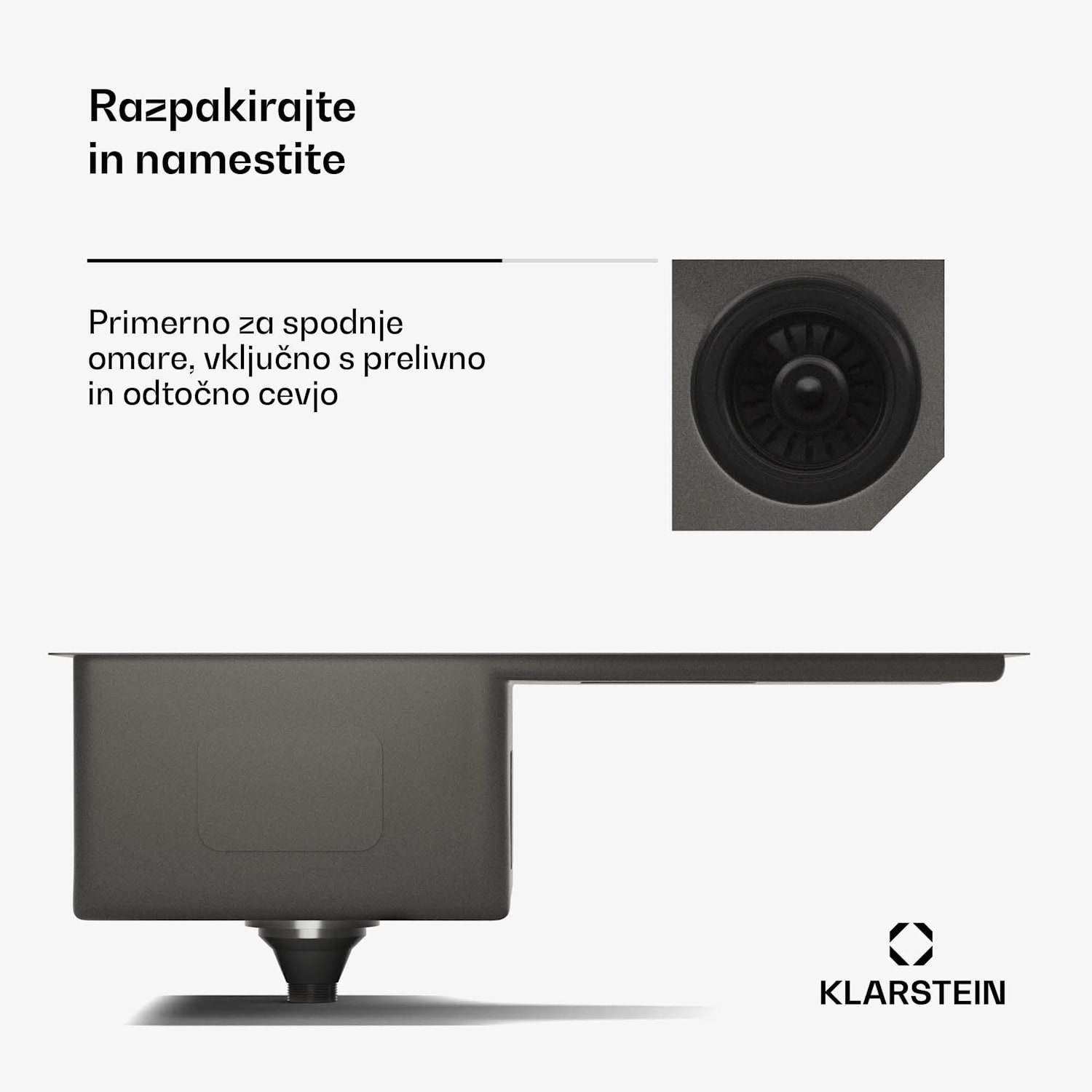 TitanSteel kuhinjsko korito z odcejalnikom, 79 x 44 cm, nerjaveče jeklo, odporno na praske, odporno na vročino 