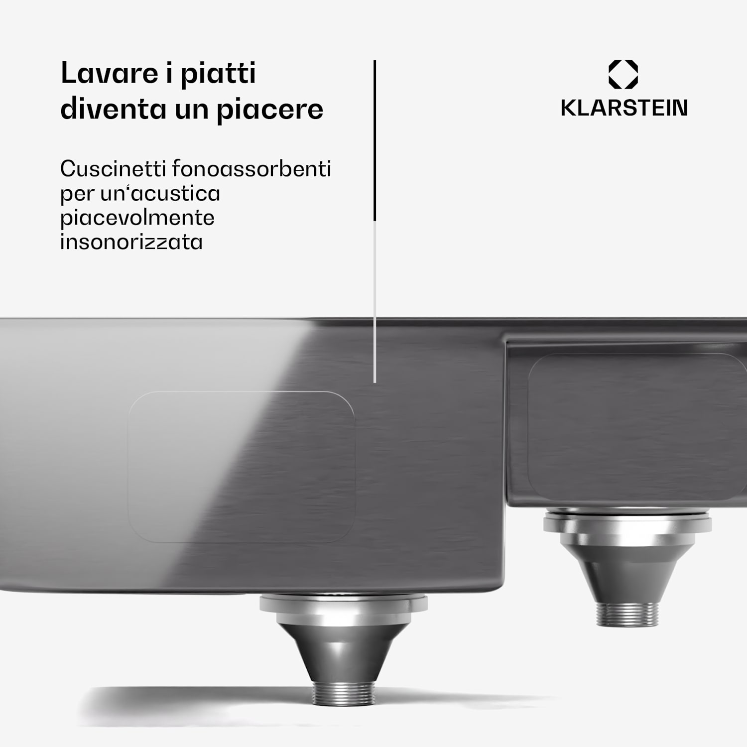 TitanSteel - Lavello da cucina | 61 x 50 cm | 2 vasche | Antiruggine | Resistente al calore 