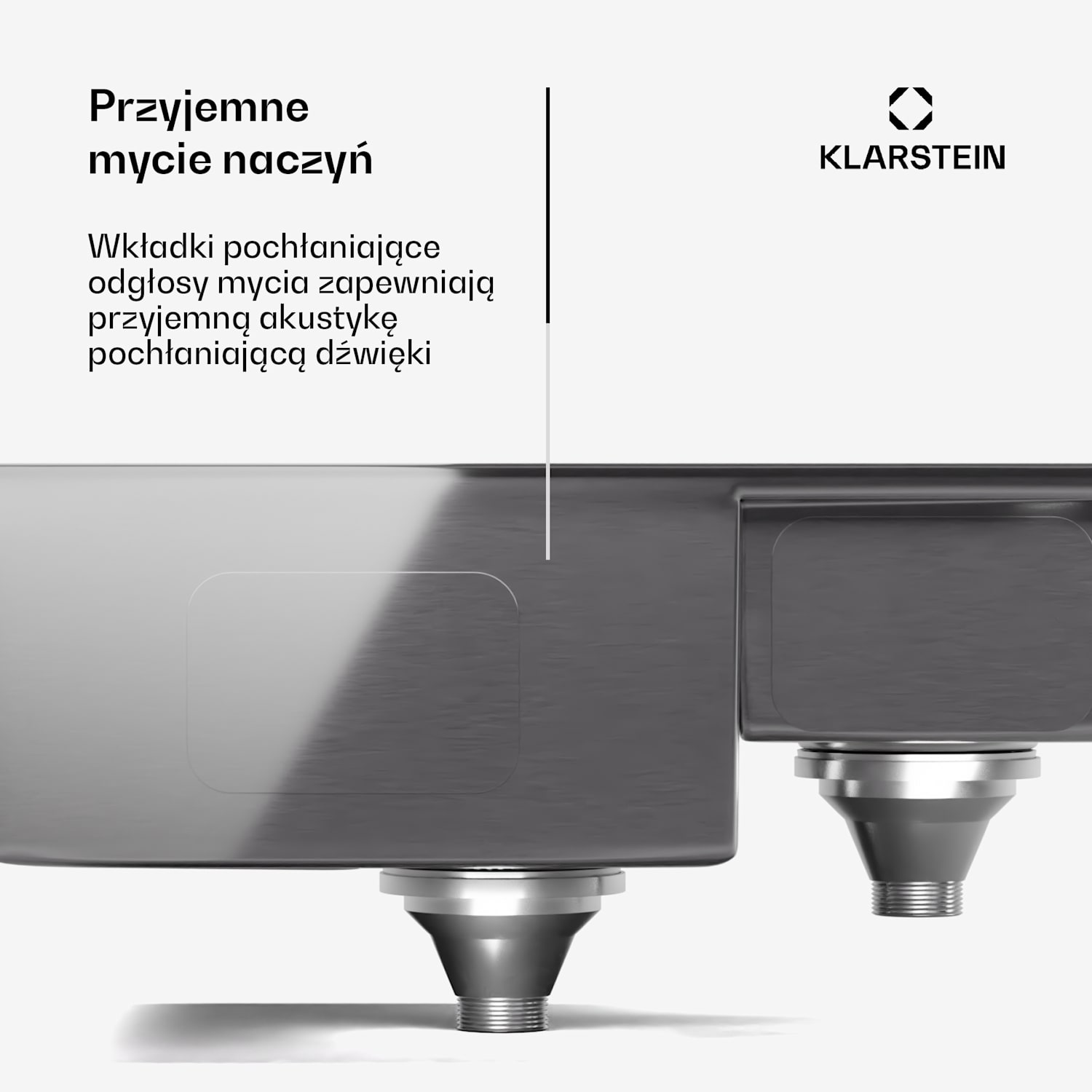 TitanSteel zlewozmywak kuchenny| 61 x 50 cm, 2 komory, nierdzewny, żaroodporny 