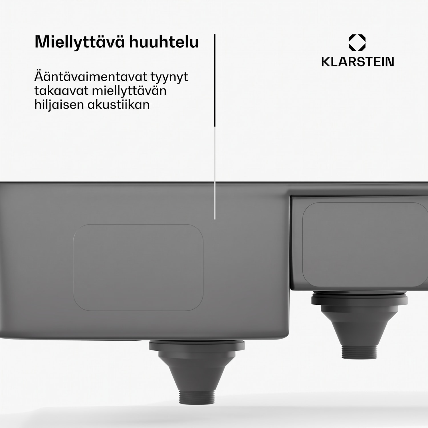 TitanSteel-tiskiallas | 61 x 50 cm | 2 allasta | ruostumaton | lämmönkestävä 24 + 18 x 43 cm | Antrasiitti