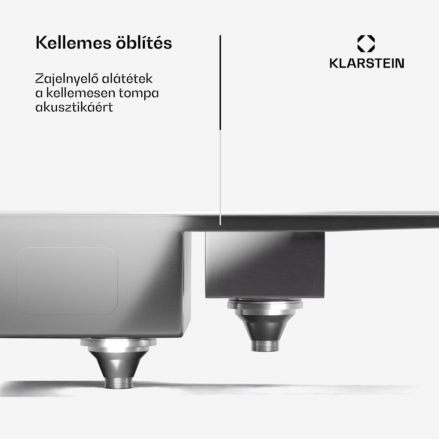 TitanSteel konyhai mosogató lefolyóval, 100 x 45 cm, 2 mosogató, rozsdamentes acél, hőálló 