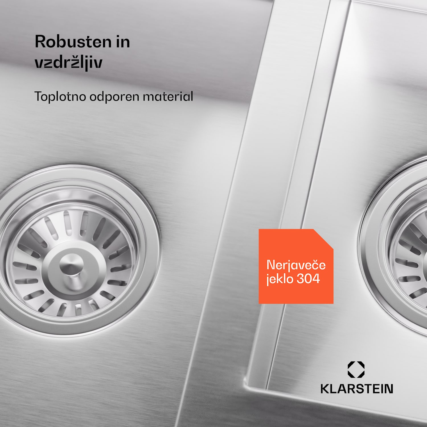 TitanSteel kuhinjsko korito z odcejalnikom, 100 x 45 cm, nerjaveče jeklo, odporno na praske, odporno na vročino 