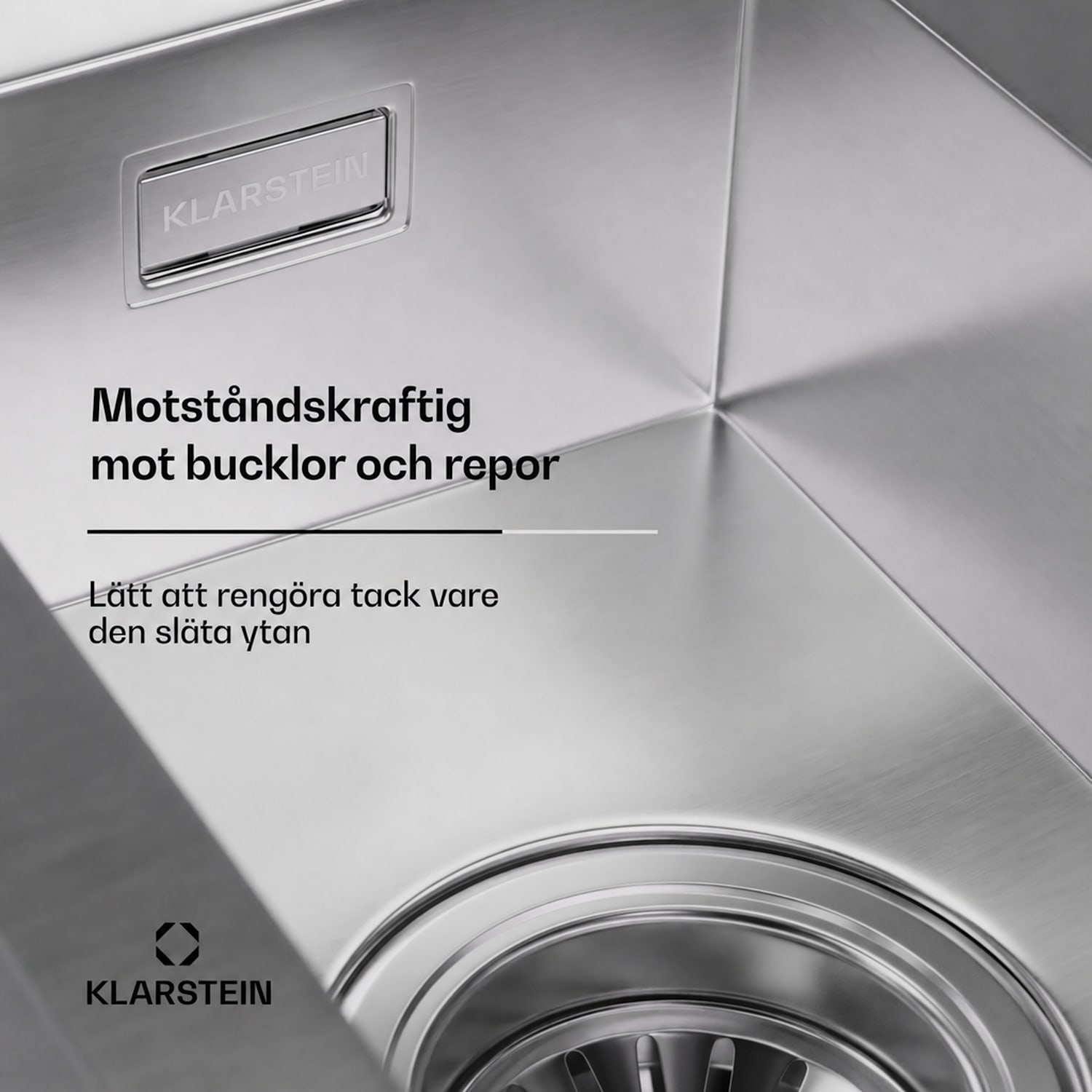 TitanSteel diskho med avrinningsyta | 100 x 45 cm | 2 hoar | rostfritt stål | värmebeständig 100 x 45 cm | Rostfritt Stål