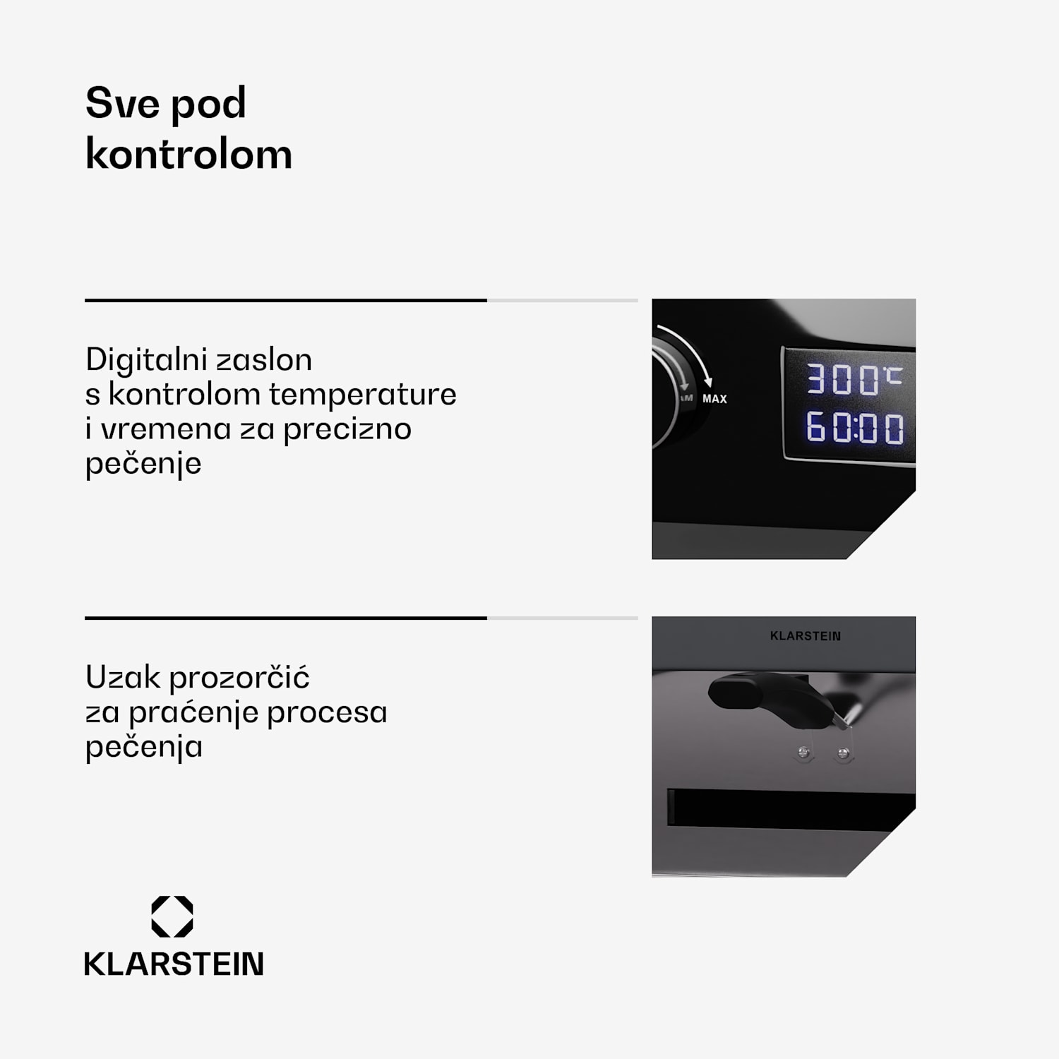 FornoVetro, pećnica za pizzu, dupli grijaći elementi, 2200 W, 550 °C, Cool Touch, unutarnja i vanjska 