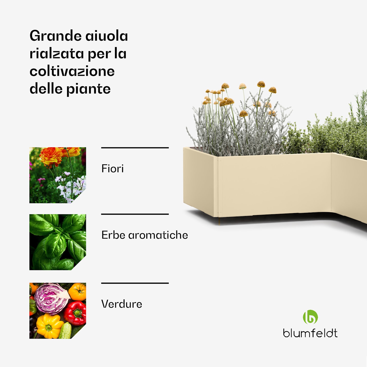 blumfeldt Versagrow - Aiuola rialzata, con otto sezioni modulari per personalizzare la forma e l'altezza di lavoro, 1 mm di spessore  8 | Crema vintage