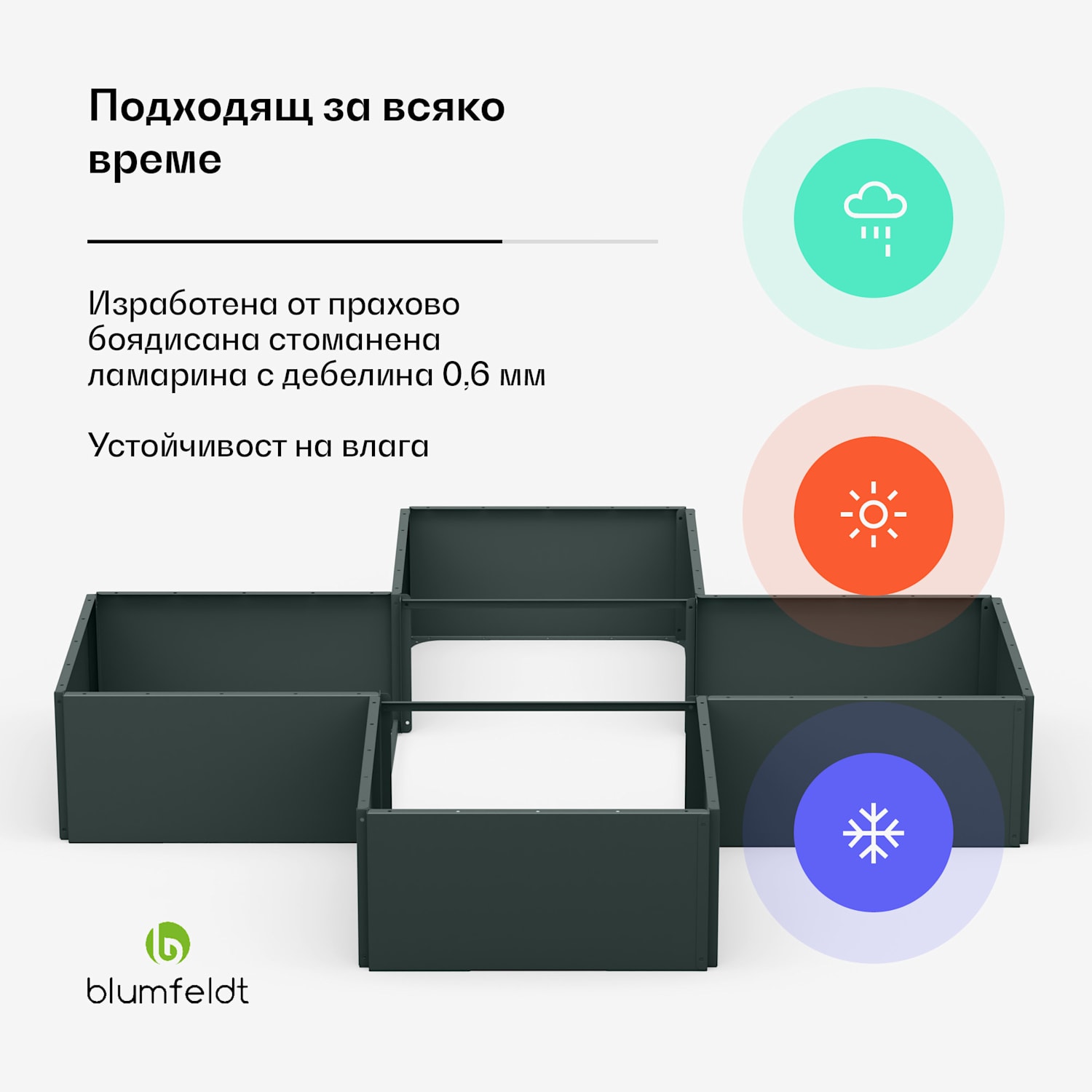 Повдигната леха Versagrow с 12 модула, индивидуална форма, дебелина 1 мм, неръждаема стомана 12 | Горска зеленина